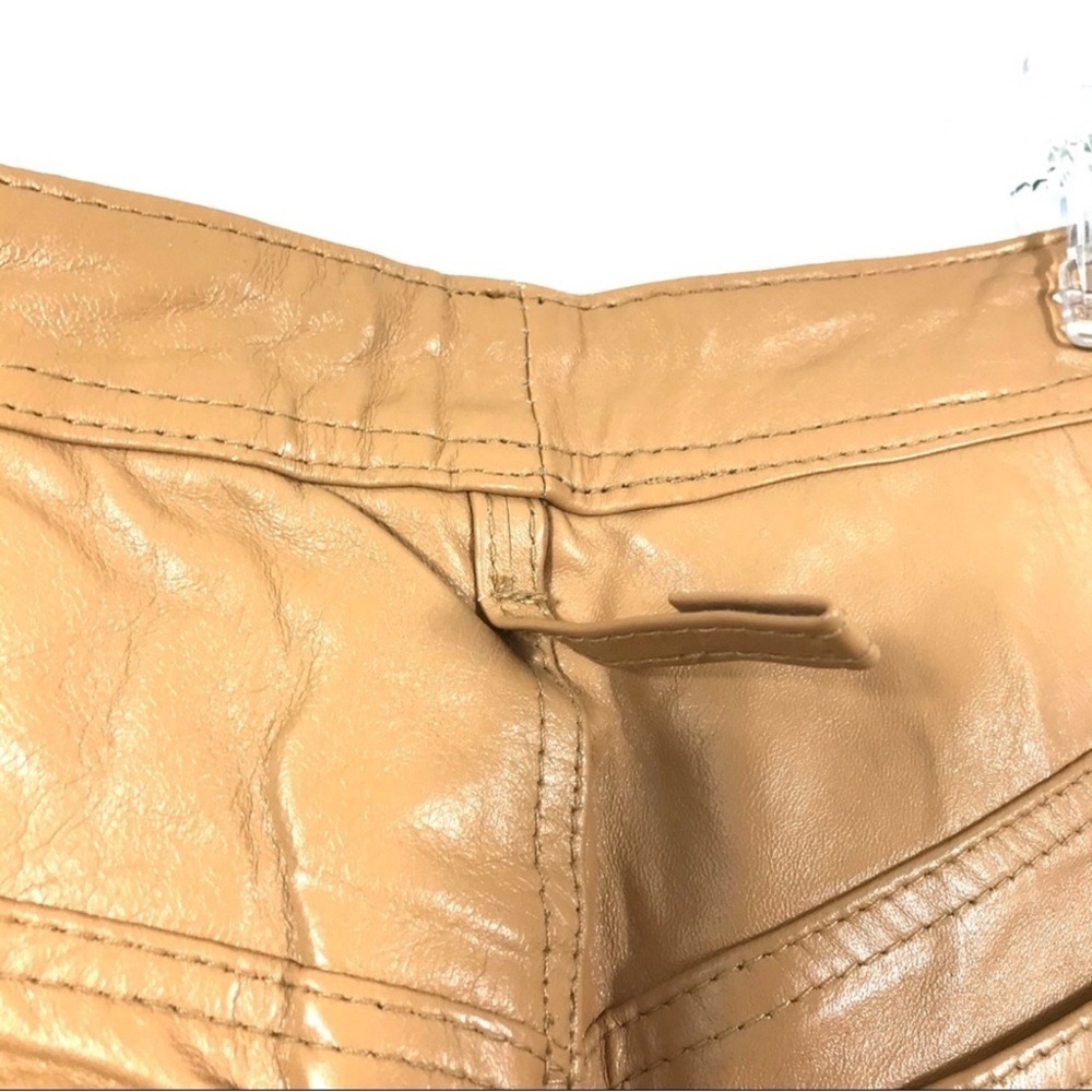 NWT Trek NY Tan Italian Lamb Genuine Leather Pants Jeans Classic 5-Pockets Sz 6 - Picture 7 of 10